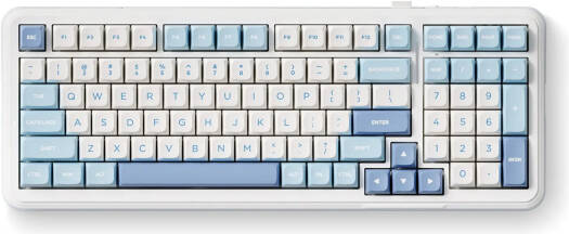 MCHOSE K99 98% Mechanical Keyboard, Hyacinth Switch, MDA Profile, PBT Double Shot Keycap, Hot-Swappable, N-Key Rollover, RGB LED Lights, Tri-Mode Connectivity, 6000mAh, Sky Blue | MC-K99-1A