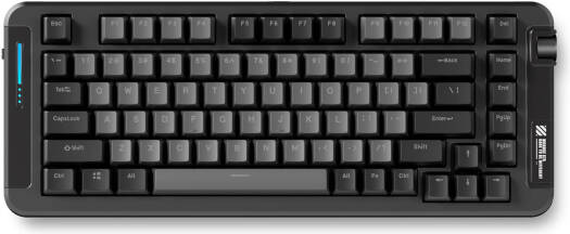 MCHOSE X75 Wireless 75% Mechanical Keyboard, Hyacinth Switch, PBT Double Shot Keycap, Hot Swappable, N-key Rollover, Tri-Mode Connectivity, 4000mAh, Black | MC-X75-1A