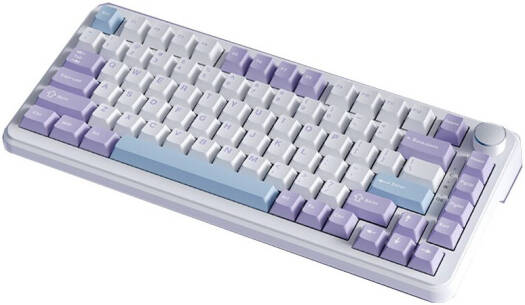 Ajazz AK820 Max 75% Mechanical Keyboard, 82 Keys, Fly Fish Switch, South-facing Dynamic RGB Light, Flex-Cut FR4 Plate & Hot-Swappable PCB, Triple Mode Connectivity, 4000mAh, Purple | AK820-Max