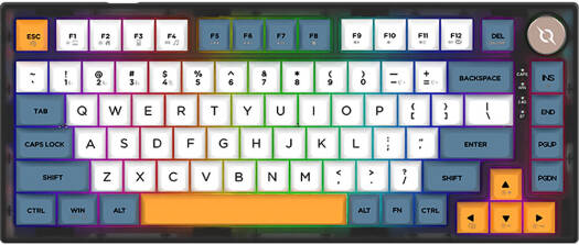 AQIRYS Libertas 75% Mechanical Keyboard, HaiMu x AQIRYS Super Silent, Hot-Swappble, MDA profile, Double Shot PBT Keycaps, English (US) Layout, Tri-Mode Connectivity | AQRYS_LIBERTAS