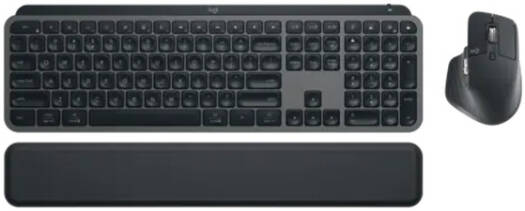 Logitech MX Keys S Combo, Performance Wireless Keyboard and Mouse with Palm Rest, Customizable Illumination, Fast Scrolling, Bluetooth, USB C, Graphite | 920-011889