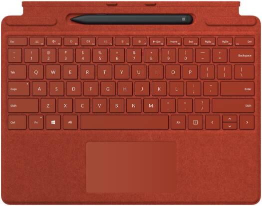 Microsoft Surface Pro X Signature Keyboard with Slim Pen Bundle, With Trackpad, Accelerometer, Backlit, English, Poppy Red | 27I-00021