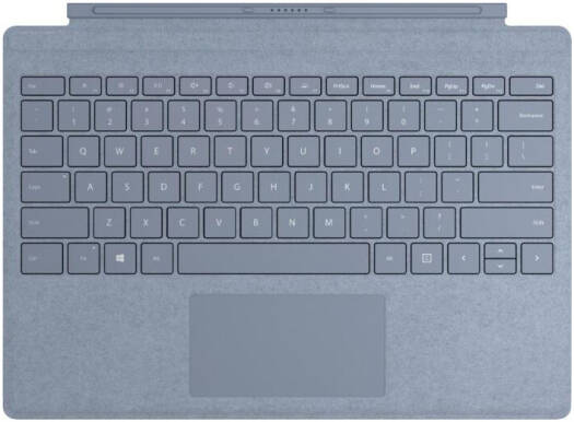 Microsoft Surface Go Type Cover Keyboard, English Qwerty Backlit Layout, , Large Trackpads, Mechanical Keyboard Technology, Built-in Accelerometer, Trackpad, Ice Blue | KCV-00041