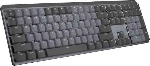 Logitech MX Mechanical Wireles Keyboard, for Windows/macOS with Backlit Keys, Easy-Switch, USB-C Rechargeable, Caps Lock and Battery Status, English Tactile Quiet, Graphite | 920-010547