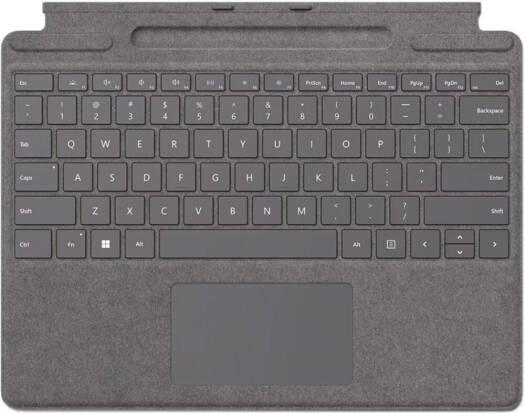 Microsoft Surface Pro Keyboard, 4096 Pressure Levels, Large Glass Touchpad, English Layout Keyboard, Magnetic Attachment, Mechanical Keys, For Surface Pro 8, 9, 10 & Pro X, Platinum | 8XA-00238