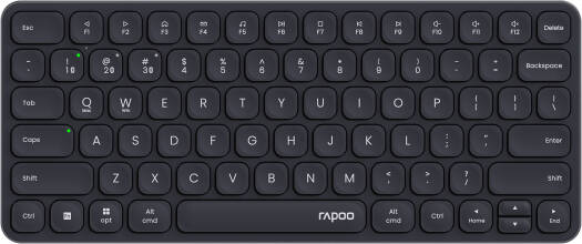 Rapoo E9050L Wireless Keyboard, Rechargeable, Led Indicators, Ultra-thin, Ergonomic, Compatible with Windows, iOS, Android, Tablets, Smartphones, Dark Grey | 13006