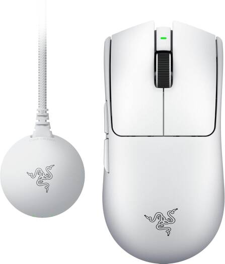 Razer Viper V4 Pro Gaming Mouse, 50000 DPI Focus Pro Sensor Gen 3, 8000Hz Polling Rate, 49G Ultra Lightweight, 180 Hours Battery, White | RZ01-05630200-R3G1