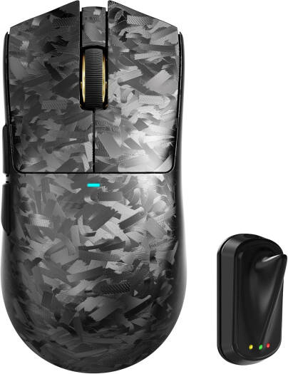 ATTACK SHARK X11 Ultra Carbon Fiber Wireless Gaming Mouse, 8K Polling Rate, 42000 DPI PAW3950MAX Sensor, Ultra-Light 63g Esports Mouse, Tri-Mode Connectivity, Black | X11 Ultra