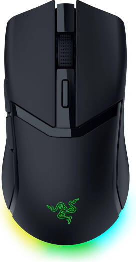 Razer Cobra HyperSpeed Wireless Gaming Mouse, Razer Chroma RGB, Focus Pro 26K Optical Sensor, Up to 30000 DPI, 9 Programmable Buttons, Speedflex Cable USB Type C, Black | RZ01-05570100-R3G1