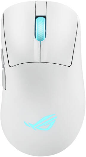 ASUS ROG Keris II Origin Gaming Mouse, 42K DPI AimPoint Pro Sensor, SpeedNova Wireless, Push-Fit Switch Sockets, 3-Zone RGB, 65g Ergonomic, 8000Hz, Hot-Swappable, Paracord, White | 90MP04A0-BMUA10