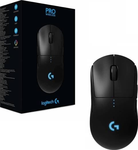 Logitech G Pro Wireless Gaming Mouse with Esports Grade Performance (16,000 DPI), 25K Sensor, LIGHTSPEED 1 ms Lag Free Connectivity, Ambidextrous Programmable Buttons, Black | 910-005273 / 910-005270