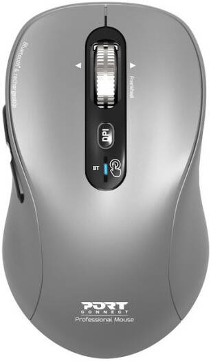 Port Connect Expert Bluetooth Mac Rechargeable Mouse, Wireless USB-C Ergonomic Mouse for MacBook & Apple Devices, Silent Click Precision Mouse, Adjustable DPI Office & Creative Use, Gray | 910201