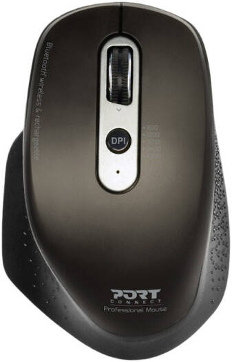Port Connect Wireless 2.4GHz & Bluetooth Rechargeable Executive Mouse, Ergonomic Dual Mode Silent Office Mouse, USB-C Fast Charging, Adjustable DPI Precision Control, Laptop & PC Mouse, Black | 900716