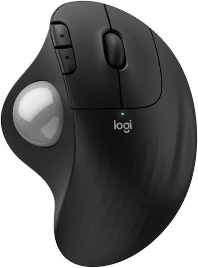 Logitech Ergo M575S Wireless Trackball Mouse with Silver Ball, Ergonomic Design, 5 Programmable Buttons, Advanced Optical Tracking, Bluetooth & Logi Bolt USB Receiver, Balck | 910-007392