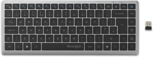 Kensington KB435 EQ Rechargeable Multi Device Compact Keyboard, Wireless Bluetooth 5.4 RF, Multi Device, Scissor Switch Quiet Keys, Rechargeable Battery, Programmable Shortcuts, Black | K75409WW