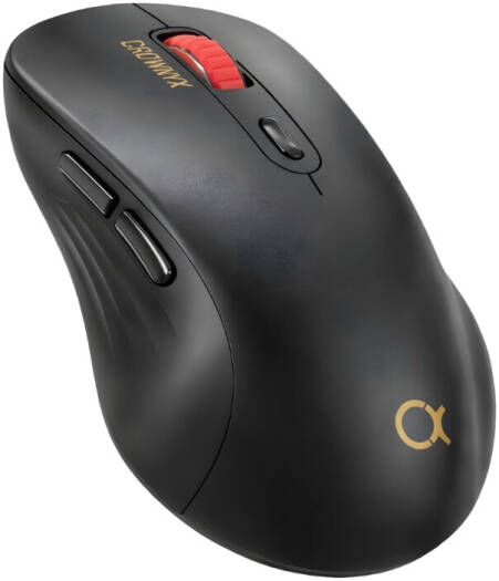 CROWNYX Wireless Mouse, Bluetooth & 2.4GHz, Silent, Rechargeable, Black | CHM250