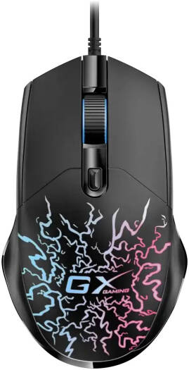 Genius Scorpion M300 Gaming Mouse, 2400 DPI Resolution, Optical Sensor Engine, 4 Buttons, 7 Colorful RGB Lighting, Half-Waist design, Thumb Rest, 1.5 Meter USB Cable, Black | M300
