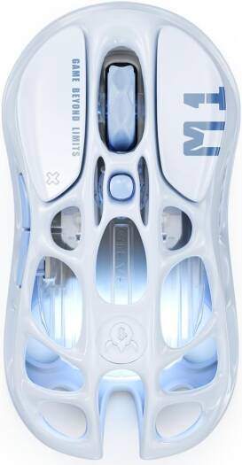 GravaStar Mercury M1 Pro Special Edition Wireless Mouse, 26000 DPI, 650 IPS Acceleration, PAW3395DM Sensor, 5 Programmable Buttons, Support Wired/2.4GHz/BT, Ice Blue | M1-Pro