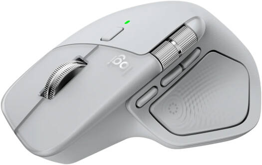 Logitech MX Master 4 Wireless Mouse, 8K DPI Darkfield Sensor, MagSpeed Scroll & Thumb Wheel, Haptic Sense Feedback, Multi-Device Bluetooth & Logi Bolt, Pale Gray | 910-007563 / 910-007559