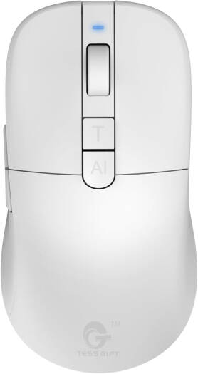 Tess Gift AI Voice Mouse, 3-Speed DPI, 4000 FPS, PixArt PA3212 Sensor, Voice Input Search, Voice & Word Translation, Form Doc Output, Code Generation, SWOT Analysis, AI Painting, White | TG-OP-White
