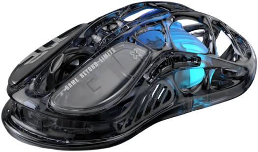 GravaStar Mercury M2 Wireless Gaming Mouse, Lightweight Magnesium Alloy, 26,000 DPI, PAW3395DM Sensor, 5 Programmable Buttons, 650 IPS acceleration, Transparent Black | M2