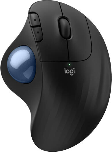 Logitech Ergo M575S Wireless Trackball Mouse with Blue Ball, Ergonomic Design, 5 Programmable Buttons, Advanced Optical Tracking, Bluetooth & Logi Bolt USB Receiver, Graphite | 910-007026