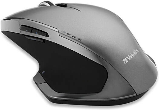 Verbatim 8-Button Wireless Mouse Blue LED, (8 Button Deluxe Blue LED), 2.4GHz wireless technology, Back/forward buttons, Zoom in/out, Windows Start / Windows 8 Home button | 49041