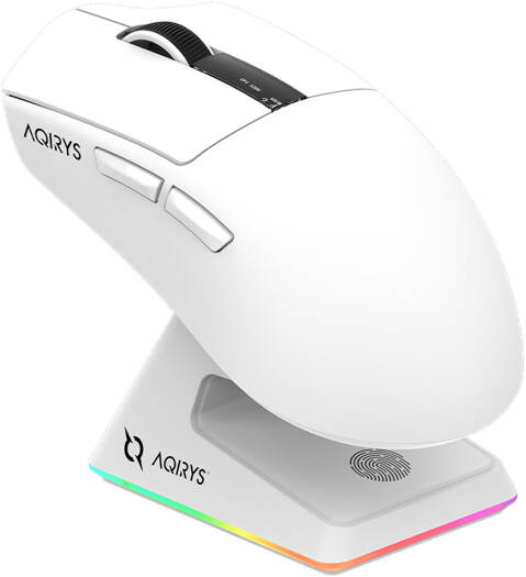 AQIRYS Zephyr Gaming Mouse, Optical PixArt 3395 Sensor, 26000 DPI Sensitivity, 1000Hz Polling Rate, Up to 650 IPS Tracking Speed, 50G Acceleration, Tri-Mode Connectivity, White | AQRYS_ZEPHYRWH