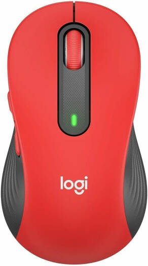 Logitech Signature M650 L Full-Size Mouse, Right Handed, Programmable Side Buttons, SilentTouch Technology, RF Wireless, Bluetooth LE Connection, 2000 dpi Optical Sensor, 5 Buttons, Red | 910-006358