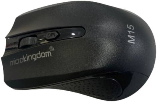 MicroKingdom 2.4G Wireless Mouse, 1600DPI With DPI Switch, High Quality, Durable, Plug and Play, Easy To Use, Black | M15