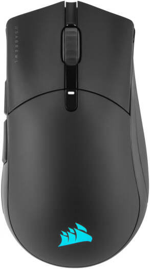 Corsair SABRE RGB PRO CHAMPION SERIES Wireless Gaming Mouse, 7 Programmable Buttons, MARKSMAN 26K Sensor, 26,000 DPI, SLIPSTREAM Technology, 1.8m Drag-Reducing Paracord Cable, Black | CH-9313211-EU