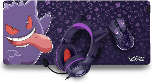Razer Pokemon Gengar Edition Bundle, Razer Cobra Gengar Edition Computer Mouse, Razer Kraken Kitty V2 Gaming Headphone, Razer Gigantus V2 XXL Gaming Mouse Pad