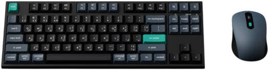 Keychron B33 Wireless Keyboard and BM25 Mouse Combo, Silent Scissor Switches, 80% TKL layout, Tri Mode Connectivity, PAW3212 Mouse Sensor, 1000Hz Polling Rate, English-Arabic Layout, Black | KB1-AR