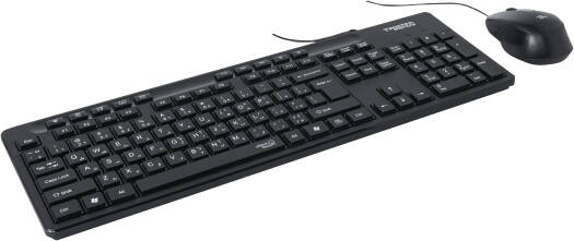 Twisted Minds K19 Kavara Series 2in1 Wired Keyboard & Mouse Combo, 114 Keys, English/Arabic Layout, 10 Multimedia Shortcut Keys, Adjustable DPI Mouse, 1.55m Cable Length, Black | TM-COMB-K19