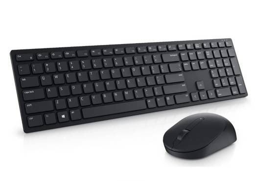 Dell Pro Wireless Keyboard & Mouse, 2.4 GHz Interface, Programmable Function Keys, Ambidextrous Design, Battery Powered, English Layout, Black | KM5221W-US