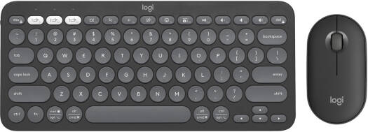 Logitech Pebble 2 Combo Keyboard, SmartWheel Technology, 17 Programmable Keys, Rechargeable Battery, Cross-Platform Compatibility, Multi-Device Support, Tonal Graphite | 920-012061