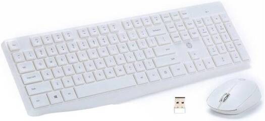 HP CS10 Wireless English-Russian Keyboard and Mouse Combo, 2.4 GHz Wireless Connection, Up to 1600 DPI Optical Sensors, Professional Optical Sensor, Optimized Keys, White | 6NY41PA-ENG/RUS