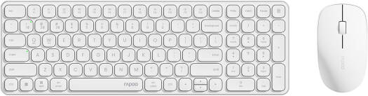 Rapoo 9320M Wireless Combo Set, Multi-Mode Wireless, Bluetooth 3.0, 4.0 & 2.4 GHz, Spill Resistant Keyboard, Ergonomic Design, 1300 DPI Optical Mouse, English / Arabic Layout, White | 12844