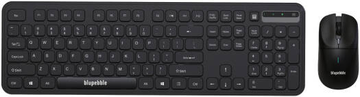 Blupebble Glide Duo Wireless Keyboard & Mouse, Silent Typing, Full-Size, Adjustable DPI, Nano Receiver, Compatible with Windows, macOS, ChromeOS, Smart TV, Black | BP-GLIDEDUO-BK