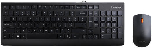 Lenovo 300 USB Combo Keyboard and Mouse, 1600 Dpi Resolution, 2.5 Zone English Keyboard Layout, Black | GX30M39644