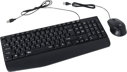 Twisted Minds K12 Kavara Series 2in1 Wired Keyboard & Mouse Combo, 102 Keys, English/Arabic Layout, Adjustable DPI, 4 Mouse Buttons, Plug and Play, 1.55m Cable Length, Black | TM-COMB-K12
