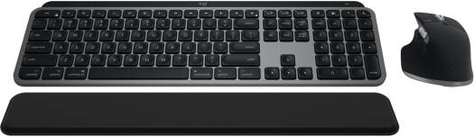 Logitech MX Keys S Combo Wireless Keyboard and Mouse, Palm Rest, Customizable Illumination, Fast Scrolling, Bluetooth, USB-C, for Windows, Linux, Chrome, Mac, English Layout, Graphite | 920-012592