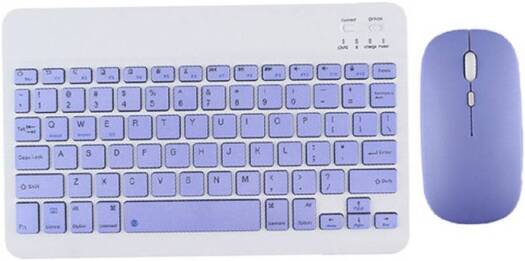 Bluetooth Wireless Mouse & Keyboard Kit, Rechargeable, Ultra Slim, Compatible with iOS, Android, Windows, Tablets, Compact, Lightweight Design for Easy Use & Portability, Purple | BTKBM Purple