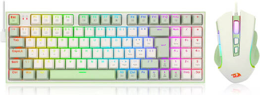 Redragon S134 Gaming Winter Edition Combo Set, Keyboard+Mouse, Customizable RGB Lighting, Compact TKL Layout, 94 Mechanical Keys, 7200 DPI Sensor, 7 Customizable Buttons | S134