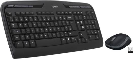 Logitech MK330 Wireless Keyboard and Mouse Combo for Windows, 2.4 GHz Wireless with Unifying USB-Receiver, Portable Mouse, Multimedia Keys, Long Battery Life, PC/Laptop, QWERTY US Layout - Black