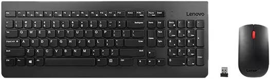 Lenovo Essential Wireless Keyboard and Mouse Combo, 2.5 Zone Layout, Optical Sensor, 1200 DPI Resolution, 2.4GHz Wireless Connectivity, English (UK) Layout, Black | 4X30M39496
