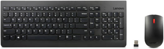 Lenovo Essential 470 Wireless Keyboard And Mouse Combo, Full Size 2.5 Zone Layout, Spill Resistant Design, Ambidextrous Mouse, 1200DPI Resolution, English-Arabic Layout, Black | 4X30M39499