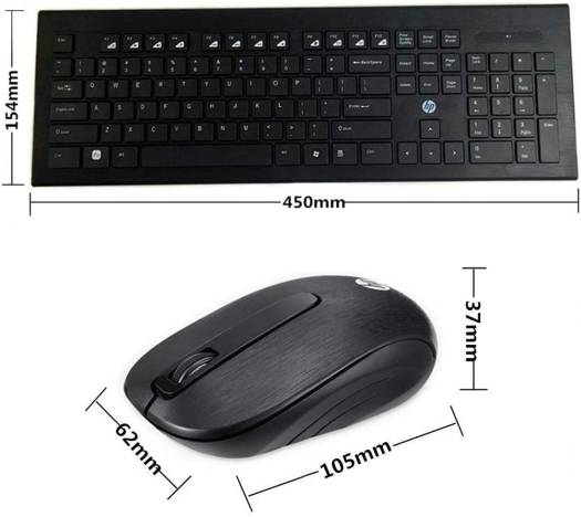 HP CS300 Wireless Keyboard Mouse Combo, 106 Keys, 2.4 GHz Wireless Connection, 1600 Adjustable DPI, Multimedia Function Keys, Sharing Nano Receiver, ENG- ARAB Layout, Plug & Play, Black | Y1L63PA#AB2