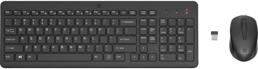 HP 330 Wireless Mouse and Keyboard, Chiclet-Style Low Profile Design Keyboard, 1600 DPI, 2.4 GHz Wireless Connection, English Layout, Compatible with PCs with Available USB-A Port | 2V9E6AA