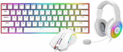 Redragon 3in1 Combo, K630W-RGB Keyboard + M607W Mouse + H350W-RGB-1 Headset, White | S129W